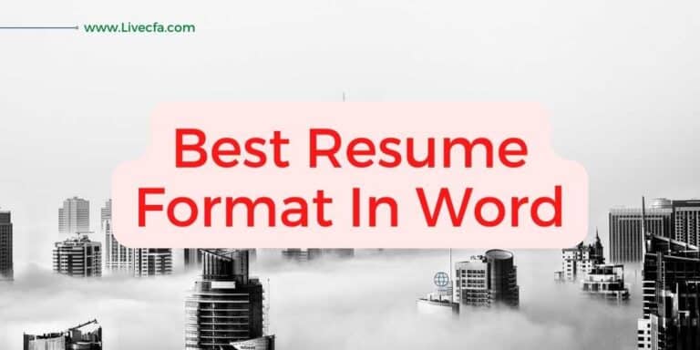 Top Best Resume Format In Word Format For Freshers